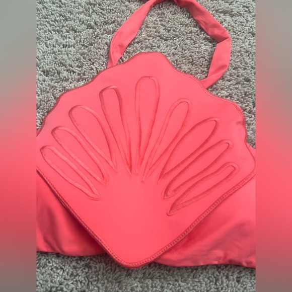 NWT new medium Anthropologie Farm Rio sea shell swim top halter tie coral pink - Picture 9 of 14